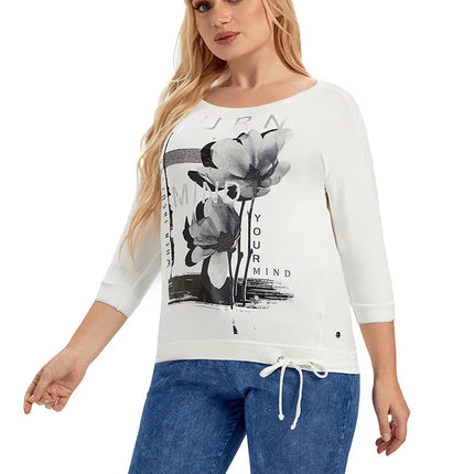 Womens plus size woven round neck shirt belongs to the category of womens clothing