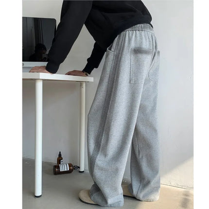 New Men's Casual Pants Side Striped Wide Leg Outdoor sports pants Straight Sweatpants Neutral High-quality Long Baggy Trousers