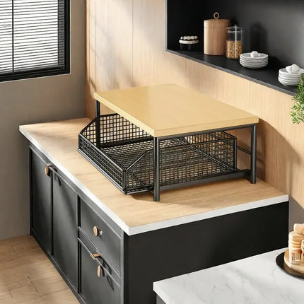 Desktop Pull-Out Storage Rack With Drawers Kitchen Appliances Floor Standing Storage Rack