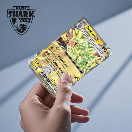 Magic Shark Tyranitar Pawmot Clefable Pokemons Slowking Victini Ex Soft PVC No Fade Skin Sticker for Credit Debit Metro Card
