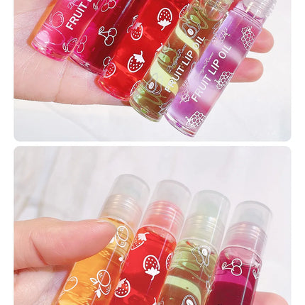 Hydrating Lip Oil Roller Gloss Moisturizing Nourishing Lip Balm Transparent Colorless Fruit Avocado Lip Care