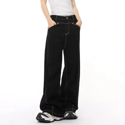 2026 Men Loose Straight Jeans American Style Vintage Versatile Comfortable Denim Trousers Fashion Male Classic Black Trousers