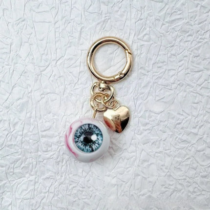 Realistic Eyeball Keychain Halloween Eye Keyring Gothic Resin Devil's Eye Bag Pendant Car Key Holder Unique Accessory