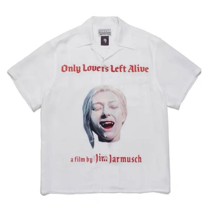 Film Character Printing Hip Hop Wacko Maria Shirt Men Women Loose High Street Top Black White Short Sleeve Shirts