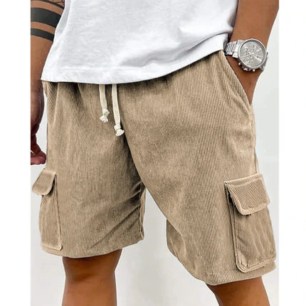2026 New Men's Retro Corduroy Casual Shorts Men Fashion Solid Sweatpants Harajuku Corduroy Short Pants New Men Clothing Roupas