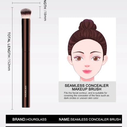 Hourglass Makeup Brush- No.19 Vanish Seamless Finish Concealer Brush Soft Fiber Hair Fashion Design Single Face Brush