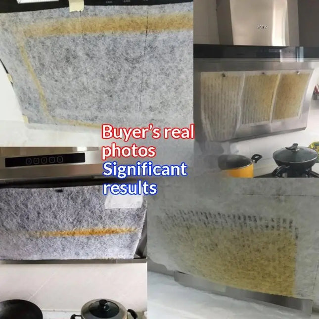 1Set Range Hood Filter Paper Sticker, High Performance Oil Absorption Smoke-Proof for Kitchen, Universal Fit Non-Woven Protector