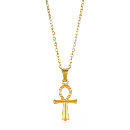 Stainless Steel Jesus Cross Necklace For Women Men Gold Color Caravaca Angels Crucifix Charm Choker Rapper Jewelry Hip Hop Gift