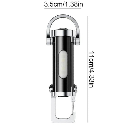 Portable Rechargeable LED COB Keychain Handheld Flashlights With Hook Hanging Emergency  Work Lamp For Camping Walking Hiking