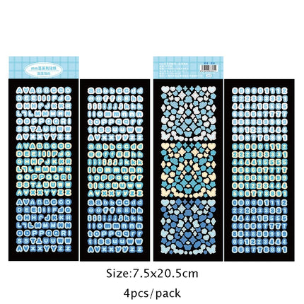 SKYSONIC Number & Letter Series Full Set Journal Stickers Decor Scrapbooking Materials Stationery Postcards Sticker Suppli