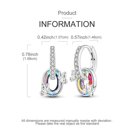 925 Sterling Silver Inlaid Zircon Butterfly Earrings Insect Element Original Design Women's Fashion Party Jewelry Gift Ear Loops