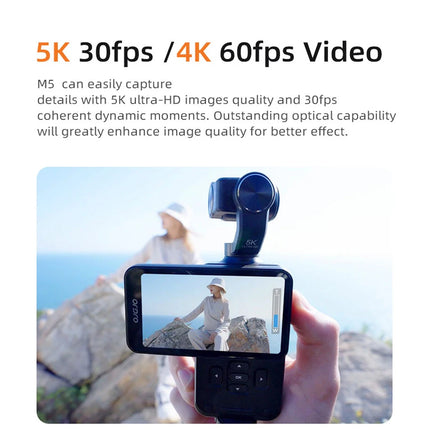 ORDRO M5 5K Vlogging Camera with 3-Axis Gimbal Stabilizer, 56MP Camcorder, IR Night Vision, 3.5" Touch Screen Video Camera