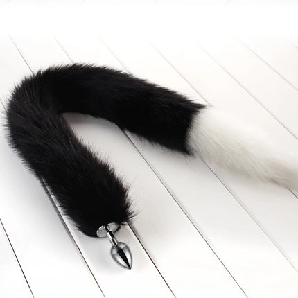 78cm Red Long Fox Tail Anal Plug Metal Butt Plug Prostate Massager Erotic Cosplay Accessories Adult Novelty Sex Toys For Couples