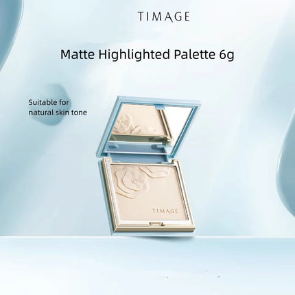 TIMAGE Travel Size Master Matte Highlighter Powder Palette Mini 6g High Gloss Repairing Palette