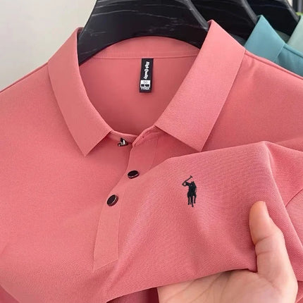 Luxury classic men's brand Paul original pony embroidered comfortable POLO shirt summer new casual breathable short sleeved top