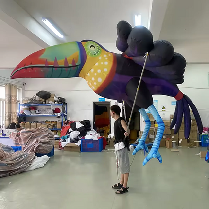 Giant Inflatable Seahorse/Mosquito/Parrot/Chameleon Puppet Carnival Parade Walking Creative Performance Props for Advertising