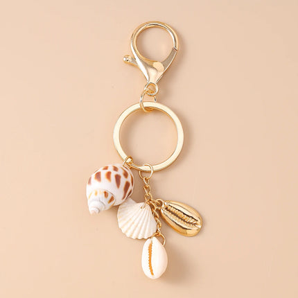 Fashion Summer Beach Shell Keychain Women Girls Conch Key Ring Pendants for Handbag DIY Handmade Jewelry Gifts