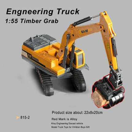 Engineering Diecast Crane Bulldozer Excavator Vehicle Construction Alloy+Plastic Tractor Inertial Model Toys for Children Boys