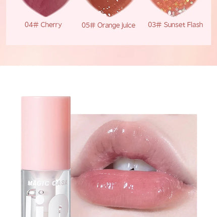 MAGIC CASA 6-Piece Set Water-Gloss Jelly Lip Oil - Plumping, Hydrating, Makeup Base, Long-Lasting Moisture