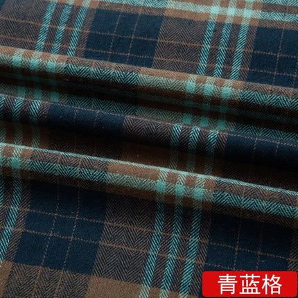 Pure Cotton Material Plaid Cloth Brushed Fabric for Shirt Clothing Diy Handmade Wholesale Cloth Apparent Diy Sewing Per Meter
