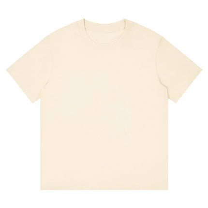 Combed cotton 240g heavy-duty pure cotton double yarn short sleeved t-shirt men's trendy brand solid color round neck top
