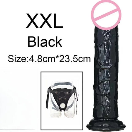 Wearable Strat on Penis Pants 6 Sizes Butt Plug Big Soft  Dildos Vaginal Masturbators Penis Suction Cup Dick Sex Toys for Women