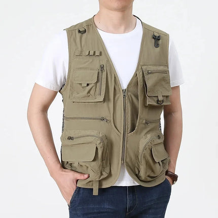 2026 Spring/Summer New Multi-Pocket Outdoor Workwear Tank Top Mesh Breathable Photography Fishing Tactical Vest