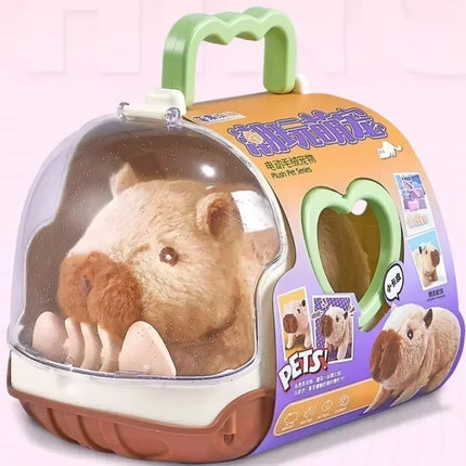 Electric Capybara Walking Doll Toy for Children with Sound Plush Animal Figure Set Random Color Electronic Vocal Doll