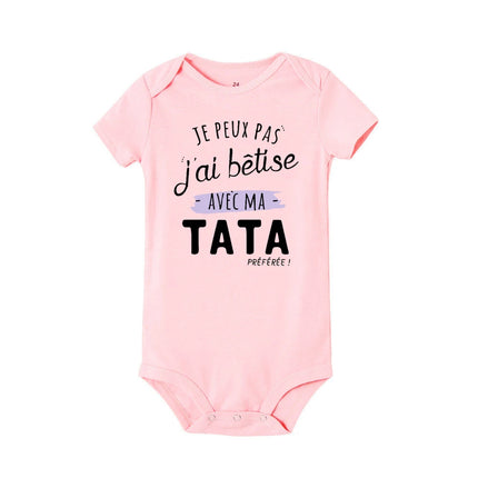I Can't I Messed Up with My Favorite Aunt Printed Baby Bodysuit Funny Newborn Romper Infant Short Sleeve Jumpsuit Babies Clothes