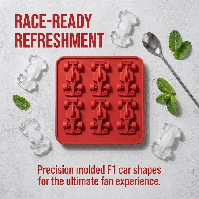 6-Cavity 3D Formula Racing Car Ice Mold F1 Silicone Chocolate Jelly Tray DIY Baking Tool Race Car Ice Cube Maker for Tumbler