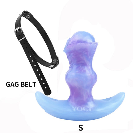 YOCY Mouth Gag Horse Dildo Adjustable Leather Strap Sex Toy For Couple Game Bondage Muzzles