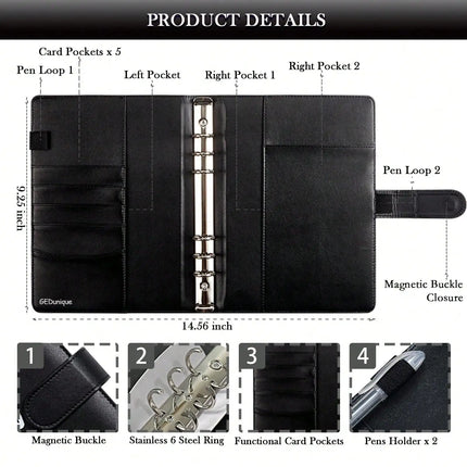 100 Envelope Savings Challenge Binder, PU Leather Budget Planner Book, Money Saving Challenge Notebook for Cash Budgeting Financial Planning