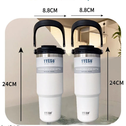 Tyeso 600/750/900/1050/1200ML Stainless Steel Thermos Bottle Car Coffee Cup Sports Water Bottles Keeps Cold and Heat Thermal Mug