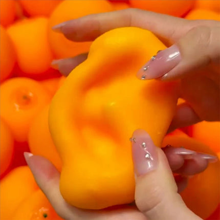 Orange Crunchy Moldable Stress Ball Crispy Squishy Squeeze Toy Round Blocks Filled Fidget Toy ASMR Sensory Stress Relief Toys