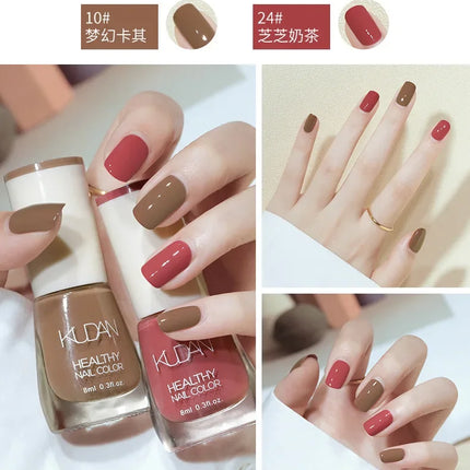 8ml Water-based Nail Polish No Baking Long Lasting Semi-permanent Quick Dry non-peelable Nail Varnish DIY Fashion Manicure