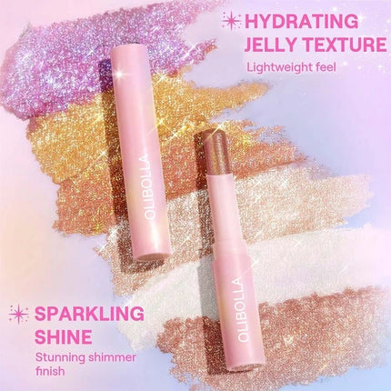 Water-like Jelly Eyeshadow Stick Pearlescent Glitter High-gloss Eyeshadow Crystal Shiny Multi-color Eye Shadow Highlighter Stick
