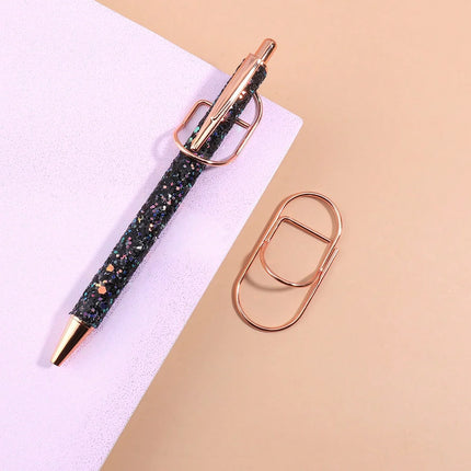 Multicolor Metal Writing Pen Clip - Creative Multifunctional Portable Notebook Accessory Office School Stationery Organizer Clip