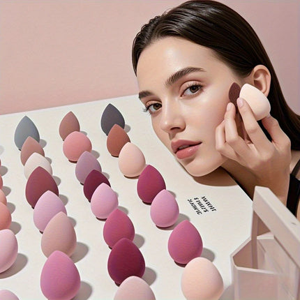 8Pcs Hydrophilic Makeup Sponge Set - Assorted Shapes & Powder Foundation | Non-Latex Flawless Application Professional Kit