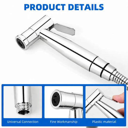 Portable Handheld Bidet Sprayer Nozzle for Feminine Hygiene Pressurized Cleaning Toilet Washing Bathroom Accessory