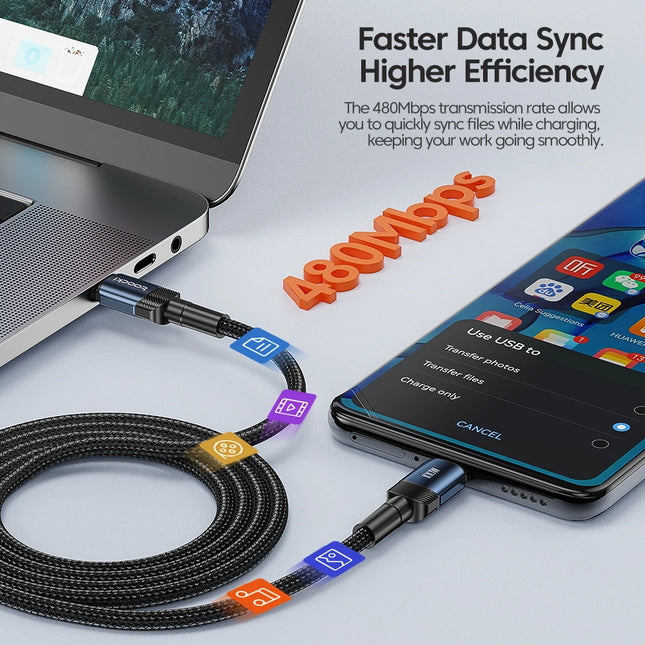 Toocki 100W USB C to Type C Cable PD3.0 Fast Charging Charger Cable Data Cord for MacBook Huawei Xiaomi POCO Samsung USB-C Cable