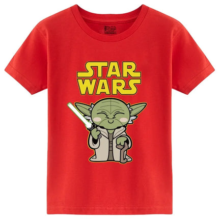 2026 New Cotton Breathable Children's T-shirt Trendy Cool Star Wars All Character Cartoon Printed Parent Child Short Sleeve