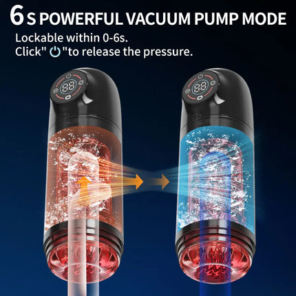 AIERLE Automatic 6 IN 1 7 Rotating Sucking Licking Modes Male Masturbator Vacuum Penis Pump Vagina Masturbation Sex Toy for Men