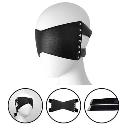 New Black Leather Cosplay Blindfold Sexy Fashion Adult Eye Patch Party Costume Roleplay Props Sex Toys for Men Women Adult Games