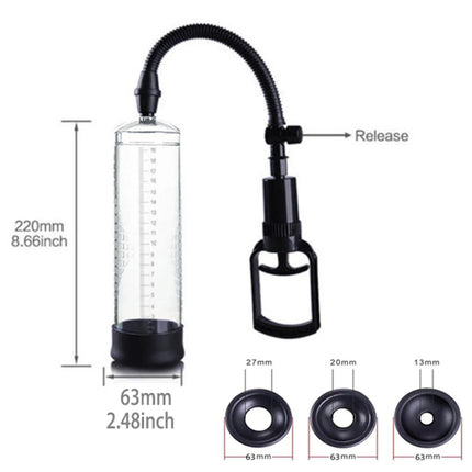 Male Manual Penis Pump Penis Enlarger Negative Pressure Vacuum Pump Big Dick Erection Enhancement Trainer Equipment Adult SexToy