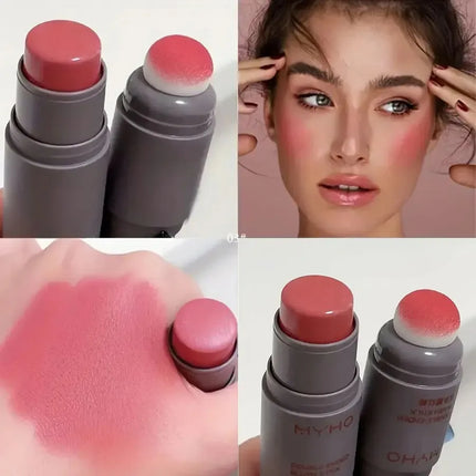 -Blush Stick Double-ended Expansive Color Natural Long Lasting Matte Makeup Monochrome Creamy Rouge Blush Stick