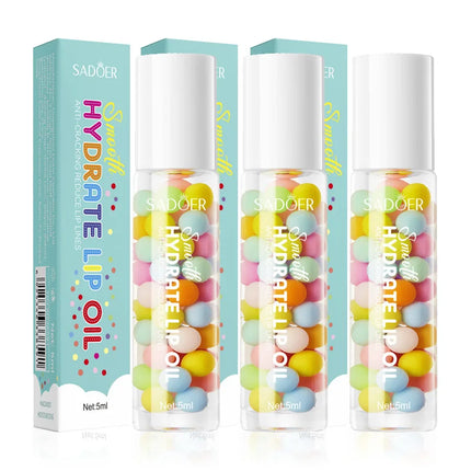 1/2/3pcs SADOER Macaron Moisturizing Lip Oil Plump Lips Cream Hydrating Lip Balm Lip Plumper for Beauty Lips Skin Care