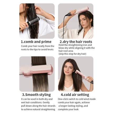 Hair Straightening Comb Hair Dryer HT01 Huaqiangbei Flat Iron Straightener Negative Ion No Hair Damage Dry Wet Use