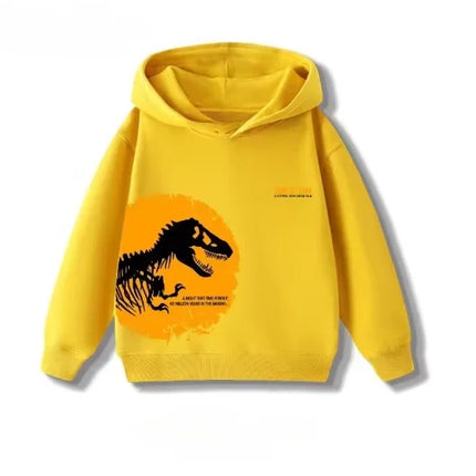 Spring Autumn Dinosaur Jurassic Park Printed Children Hoodies Loose Casual Hooded Sweatshirts for Boys and Girls Baby Clotthes