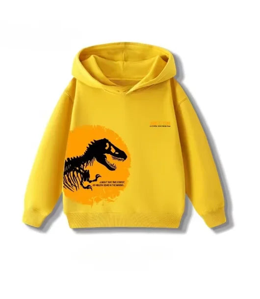 Spring Autumn Dinosaur Jurassic Park Printed Children Hoodies Loose Casual Hooded Sweatshirts for Boys and Girls Baby Clothes