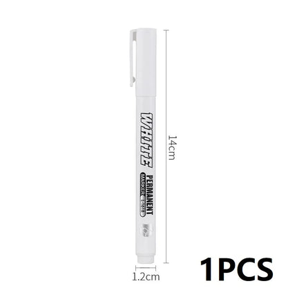 New 1/2/3PCS Waterproof Metal Marker Permanent White Paint Pen Washing Art Painting Graffiti Pens Fabric Wood Leather Marker1MM